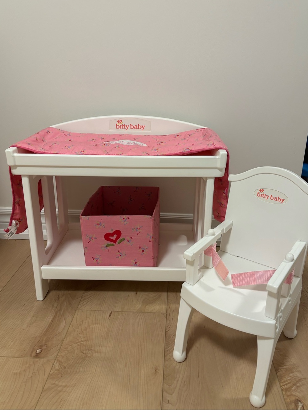 Bitty Baby changing table & high chair